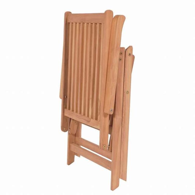 vidaXL リクライニングガーデンチェア 4点 チーク無垢材 (2x43029)家具 アウトドア家具 屋外椅子 アウトドアベンチチェア(代引不可)【送料無料】_5