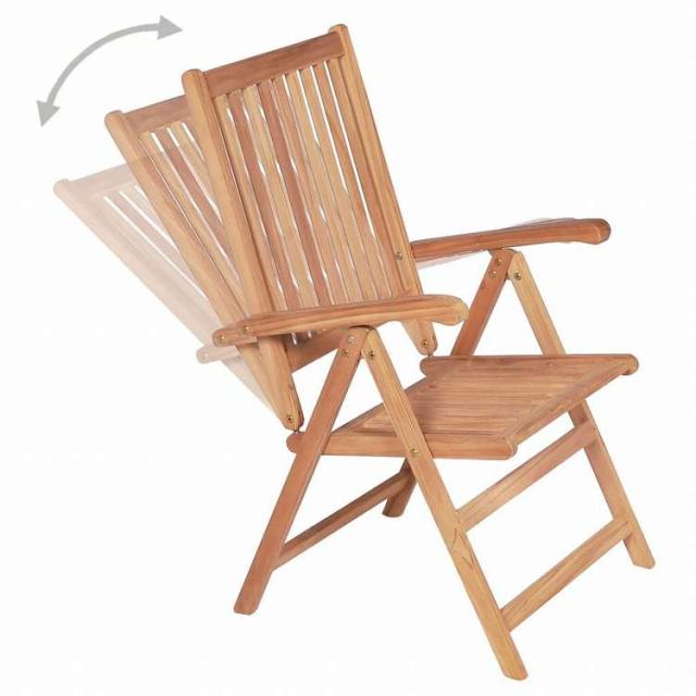 vidaXL リクライニングガーデンチェア 6点セット チーク無垢材 (3x43029)家具 アウトドア家具 屋外椅子 アウトドアベンチチェア(代引不可)【送料無料】_4