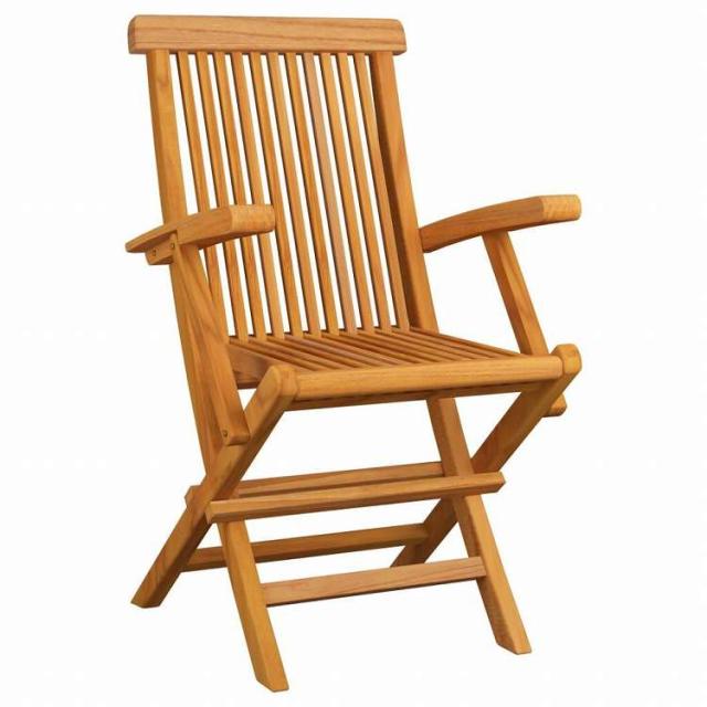 vidaXL 折りたたみガーデンチェア 4点セット チーク無垢材 (41999x2組)家具 アウトドア家具 屋外椅子 アウトドアベンチチェア(代引不可)【送料無料】_1