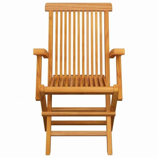 vidaXL 折りたたみガーデンチェア 4点セット チーク無垢材 (41999x2組)家具 アウトドア家具 屋外椅子 アウトドアベンチチェア(代引不可)【送料無料】_2