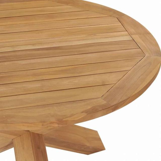 vidaXL ガーデンダイニングテーブル 直径110x75cm チーク無垢材家具 アウトドア家具 アウトドアテーブル(代引不可)【送料無料】_3