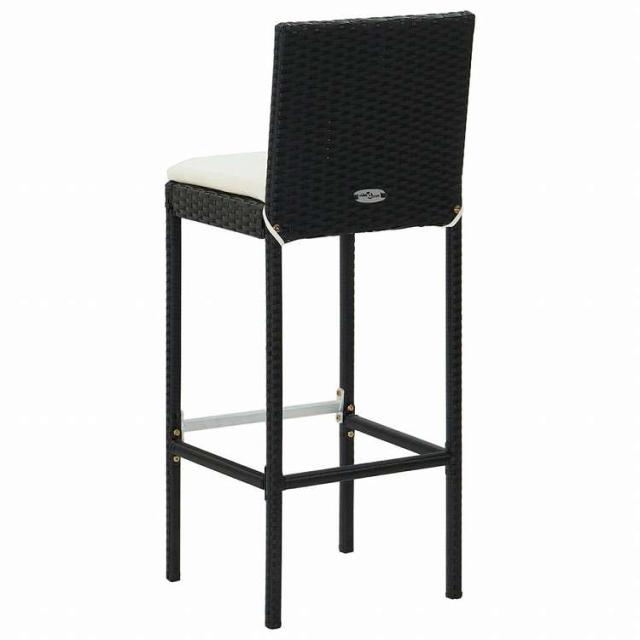 vidaXL ガーデンバー7点セット クッション付き ブラック家具 アウトドア家具 屋外家具セット(代引不可)【送料無料】_12