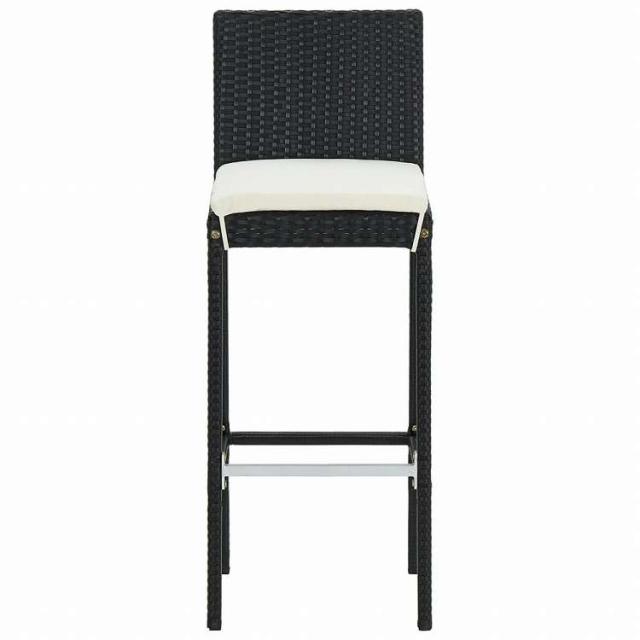 vidaXL ガーデンバー7点セット クッション付き ブラック家具 アウトドア家具 屋外家具セット(代引不可)【送料無料】_8