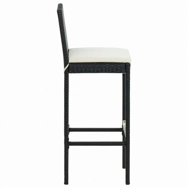 vidaXL ガーデンバー7点セット クッション付き ブラック家具 アウトドア家具 屋外家具セット(代引不可)【送料無料】_9