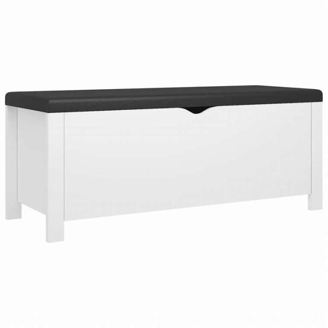 vidaXL シューズベンチ クッション付き ホワイト 104x40x45cm エンジニアリングウッド家具 キャビネット&収納 収納チェスト(代引不可)【送料無料】_1