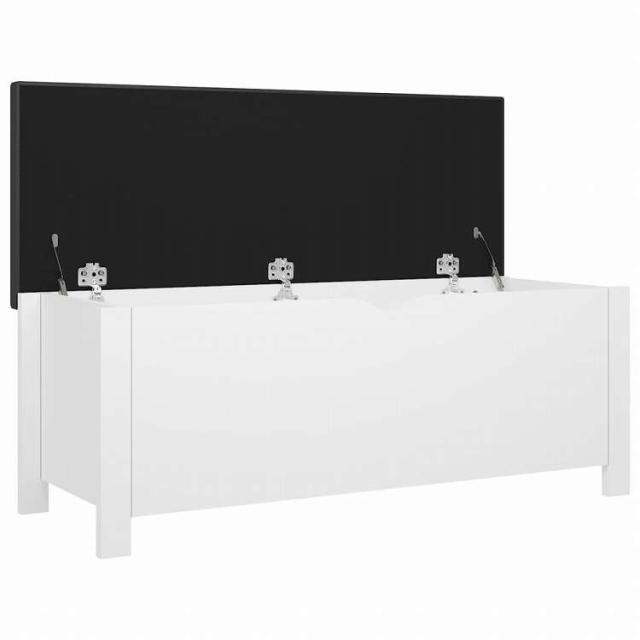 vidaXL シューズベンチ クッション付き ホワイト 104x40x45cm エンジニアリングウッド家具 キャビネット&収納 収納チェスト(代引不可)【送料無料】_3
