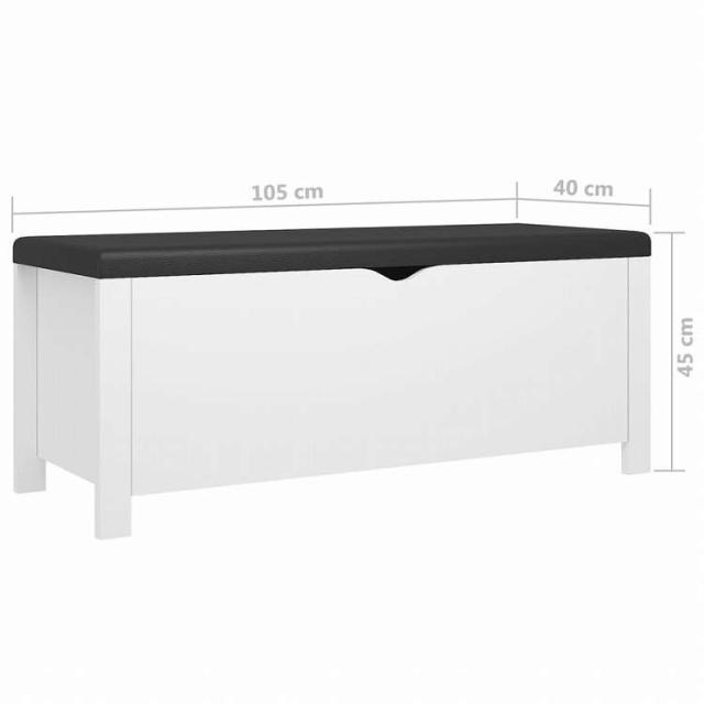 vidaXL シューズベンチ クッション付き ホワイト 104x40x45cm エンジニアリングウッド家具 キャビネット&収納 収納チェスト(代引不可)【送料無料】_6