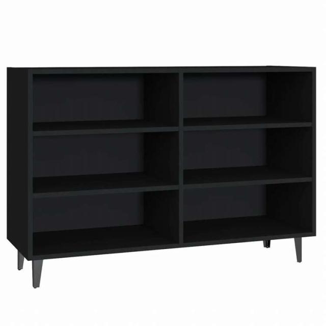 vidaXL 806041 vidaXL サイドボード ブラック 103.5x35x70cm エンジニアリングウッド家具 キャビネット&amp;収納 サイドボード(代引不可)【送料無料】