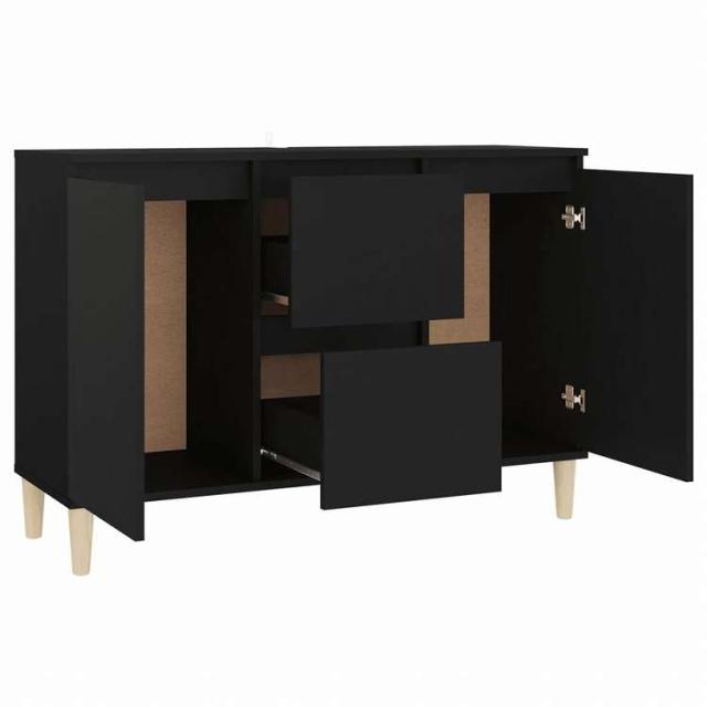 vidaXL サイドボード ブラック 101x35x70cm エンジニアリングウッド家具 キャビネット&amp;収納 サイドボード(代引不可)【送料無料】_3