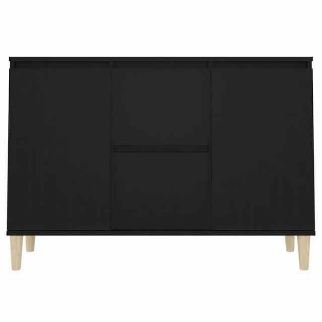 vidaXL サイドボード ブラック 101x35x70cm エンジニアリングウッド家具 キャビネット&amp;収納 サイドボード(代引不可)【送料無料】_4