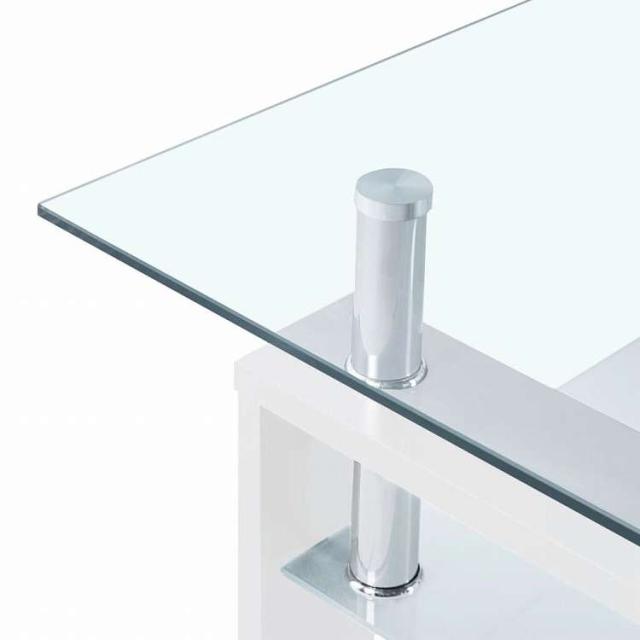 vidaXL コーヒーテーブル ホワイト&amp;透明 95x55x40 cm 強化ガラス製家具 テーブル アクセントテーブル コーヒーテーブル(代引不可)【送料無料】_4
