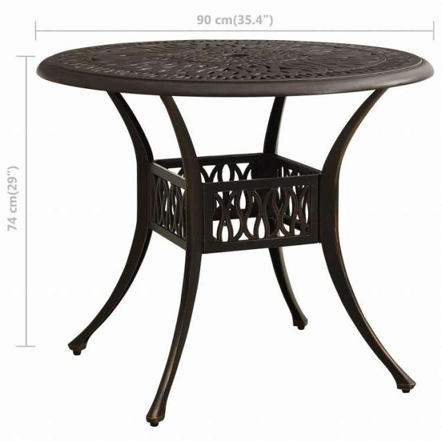 vidaXL ビストロ 5点セット アルミ鋳物 ブロンズ家具 アウトドア家具 屋外家具セット(代引不可)【送料無料】_14