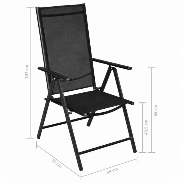 vidaXL ガーデンダイニング7点セット アルミ製 シルバー&amp;ブラック家具 アウトドア家具 屋外家具セット(代引不可)【送料無料】_10