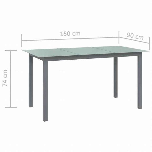 vidaXL ガーデンダイニング7点セット アルミ製 シルバー&amp;ブラック家具 アウトドア家具 屋外家具セット(代引不可)【送料無料】_11