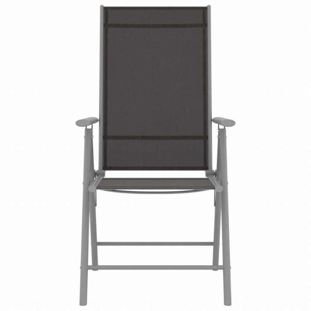 vidaXL ガーデンダイニング7点セット アルミ製 シルバー&amp;ブラック家具 アウトドア家具 屋外家具セット(代引不可)【送料無料】_3