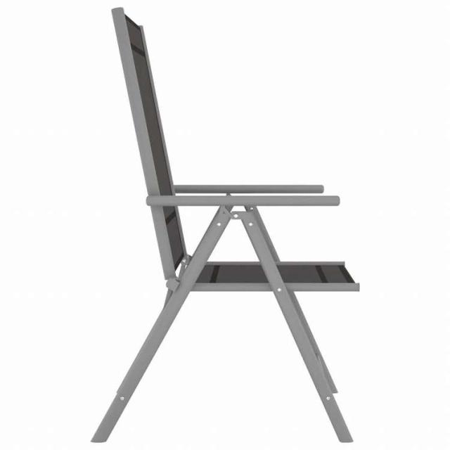 vidaXL ガーデンダイニング7点セット アルミ製 シルバー&amp;ブラック家具 アウトドア家具 屋外家具セット(代引不可)【送料無料】_4