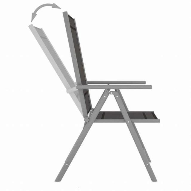 vidaXL ガーデンダイニング7点セット アルミ製 シルバー&amp;ブラック家具 アウトドア家具 屋外家具セット(代引不可)【送料無料】_6