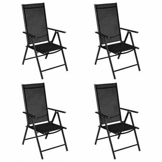 vidaXL ガーデンダイニング5点セット アルミ製&合成繊維 ブラック家具 アウトドア家具 屋外家具セット(代引不可)【送料無料】_1