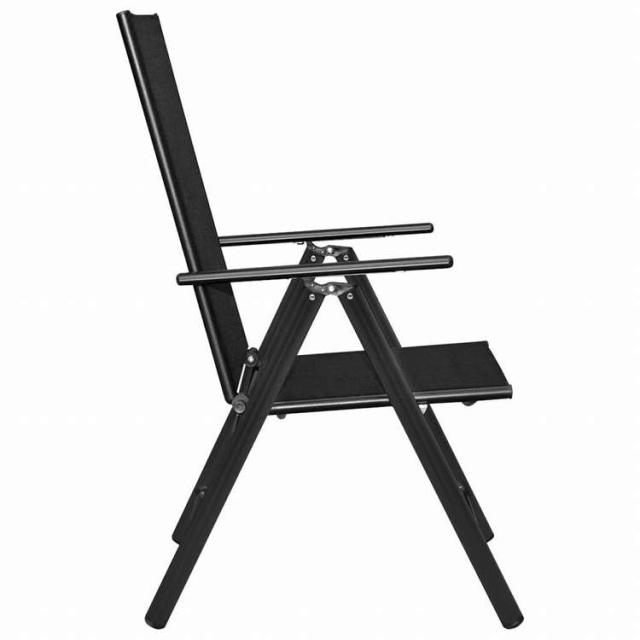 vidaXL ガーデンダイニング5点セット アルミ製&合成繊維 ブラック家具 アウトドア家具 屋外家具セット(代引不可)【送料無料】_3