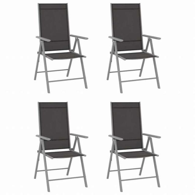 vidaXL ビストロ 5点セット アルミ製&合成繊維 シルバー家具 アウトドア家具 屋外家具セット(代引不可)【送料無料】_1