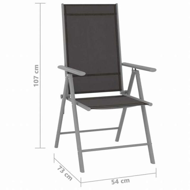 vidaXL ビストロ 5点セット アルミ製&合成繊維 シルバー家具 アウトドア家具 屋外家具セット(代引不可)【送料無料】_13
