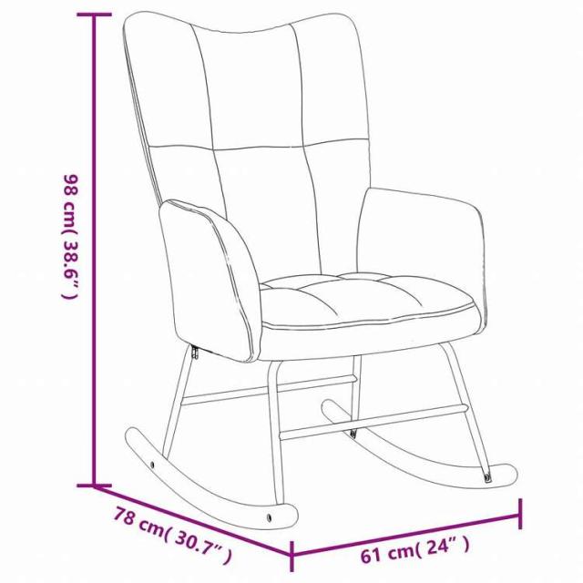 vidaXL ロッキングチェア スツール付 ブラック ベルベット家具 チェア ロッキングチェア(代引不可)【送料無料】_10