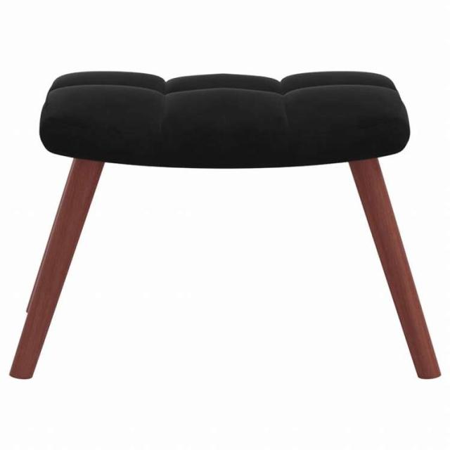 vidaXL ロッキングチェア スツール付 ブラック ベルベット家具 チェア ロッキングチェア(代引不可)【送料無料】_7