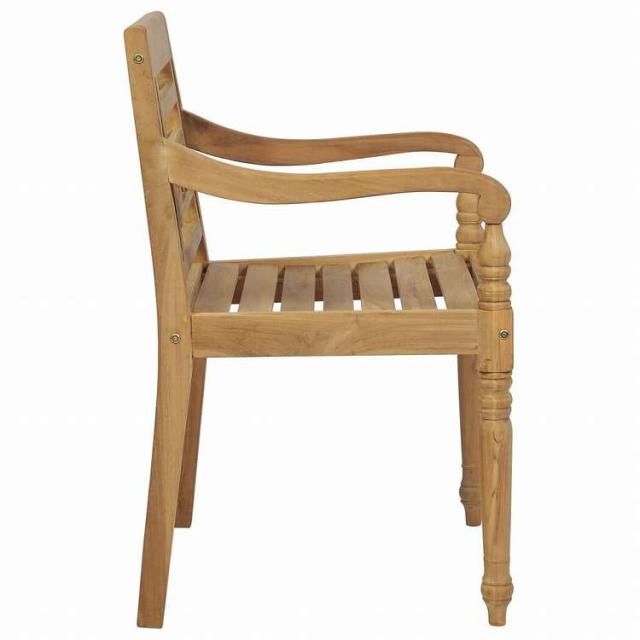 vidaXL バタビアチェア 6点 無垢チーク材家具 アウトドア家具 屋外椅子 アウトドアベンチチェア(代引不可)【送料無料】_3