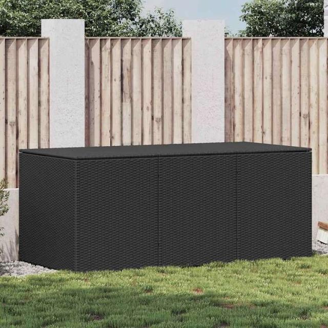 vidaXL ガーデン収納ボックス ポリラタン製 180x90x70 cm ブラック 家具 アウトドア家具 屋外収納ボックス【送料無料】_1