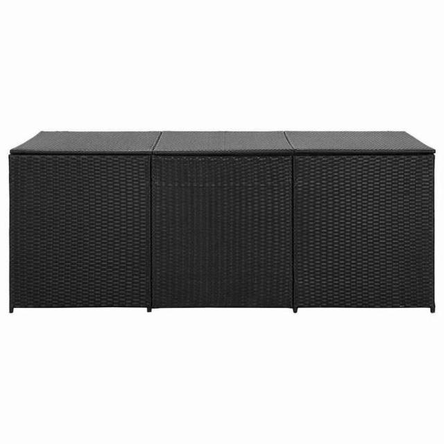 vidaXL ガーデン収納ボックス ポリラタン製 180x90x70 cm ブラック 家具 アウトドア家具 屋外収納ボックス【送料無料】_3