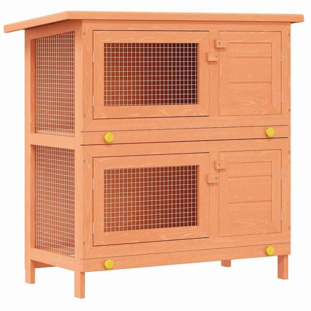 vidaXL 露天うさぎ掘っ建て小屋 小毛の荒物住み家 愛玩動物臥せ篭 4部屋の入り口印字機 木製 毛の荒物&愛玩動物装具 愛玩動物装具 小毛の荒物装具 小毛の荒物 繁殖・臥せ篭【貨物輸送無料】