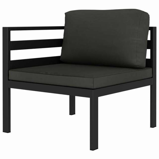 vidaXL ガーデンラウンジ3点セット クッション付 アルミ製 アントラシート 家具 アウトドア家具 屋外家具セット【送料無料】_1