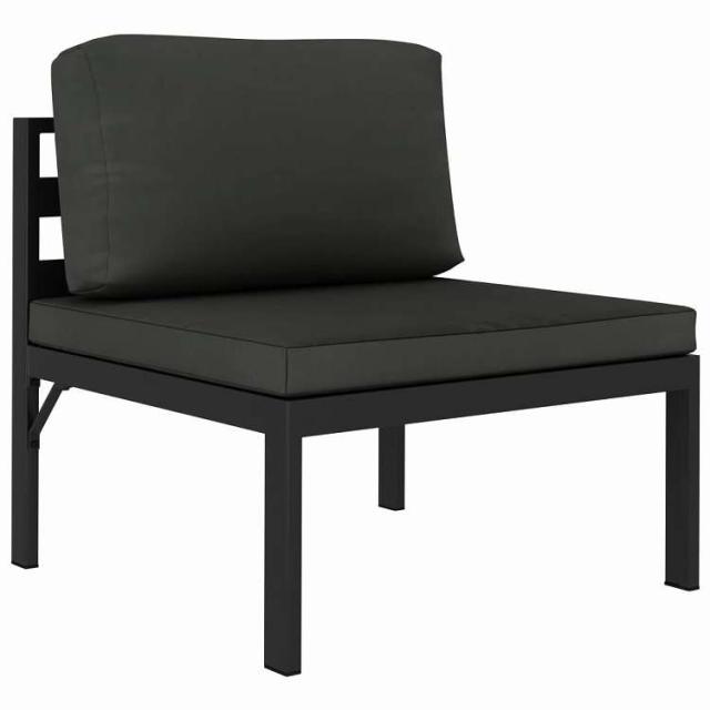 vidaXL ガーデンラウンジ3点セット クッション付 アルミ製 アントラシート 家具 アウトドア家具 屋外家具セット【送料無料】_2
