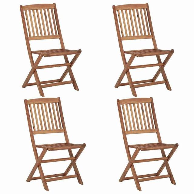 vidaXL 折り畳み式 屋外チェア 4点 アカシア無垢材 家具 アウトドア家具 屋外椅子 アウトドアベンチチェア【送料無料】