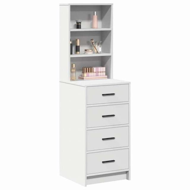 vidaXL ハイボード 引き出し付き ホワイト 40 x 41 x 135 cm エンジニアリングウッド 家具 キャビネット&収納 サイドボード【送料無料】_2