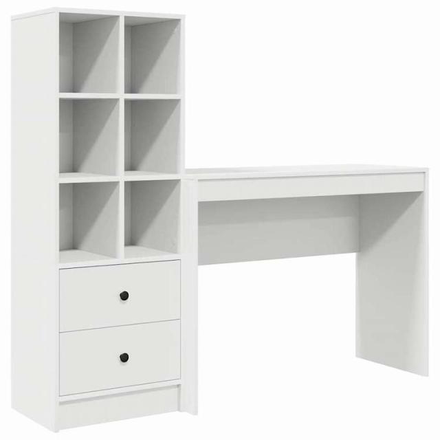 vidaXL 収納付きデスク 引き出し付き 棚で 2 pcs ホワイト 100 x 40 x 76 cm エンジニアリングウッド 家具 キャビネット&収納 サイドボード【送料無料】