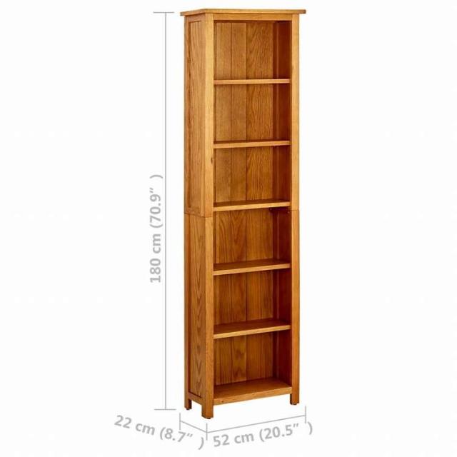 vidaXL 331742 vidaXL 6段 本棚 52x22x180 cm オーク無垢材家具 棚 本棚・オープンラック(代引不可)【送料無料】_5