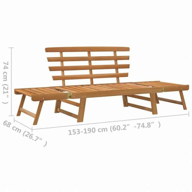 vidaXL ガーデンベンチ 2-in-1 190cm アカシア無垢材家具 アウトドア家具 屋外椅子 アウトドアベンチ(代引不可)【送料無料】_9