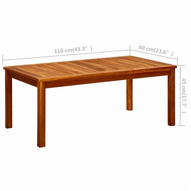 vidaXL ガーデンコーヒーテーブル 110x60x45cm アカシア無垢材家具 アウトドア家具 アウトドアテーブル(代引不可)【送料無料】_6