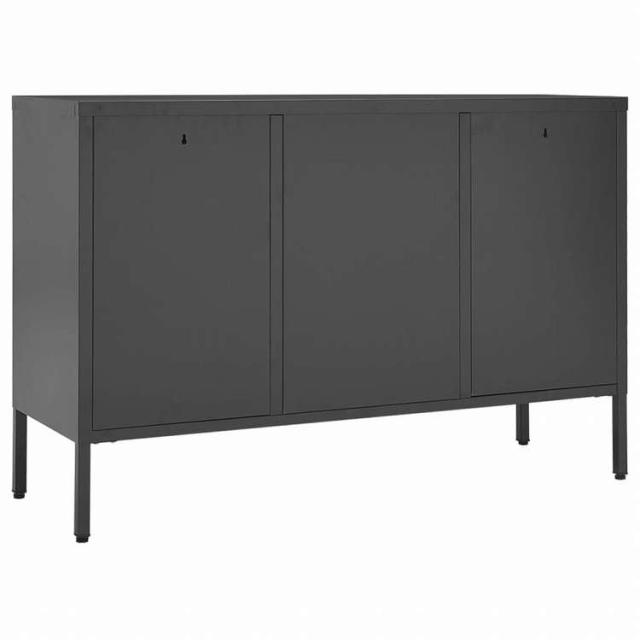vidaXL サイドボード アントラシート 105x35x70cm スチール&強化ガラス製家具 キャビネット&収納 サイドボード(代引不可)【送料無料】_4