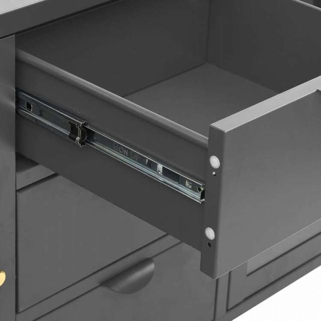 vidaXL サイドボード アントラシート 105x35x70cm スチール&強化ガラス製家具 キャビネット&収納 サイドボード(代引不可)【送料無料】_6
