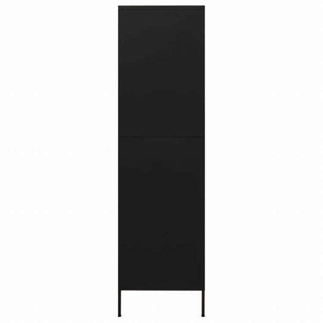 vidaXL 洋服ダンス ブラック 90x50x180 cm スチール家具 キャビネット&amp;収納 戸棚・ワードローブ(代引不可)【送料無料】_3