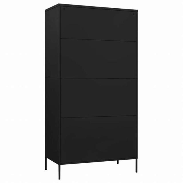 vidaXL 洋服ダンス ブラック 90x50x180 cm スチール家具 キャビネット&amp;収納 戸棚・ワードローブ(代引不可)【送料無料】_4