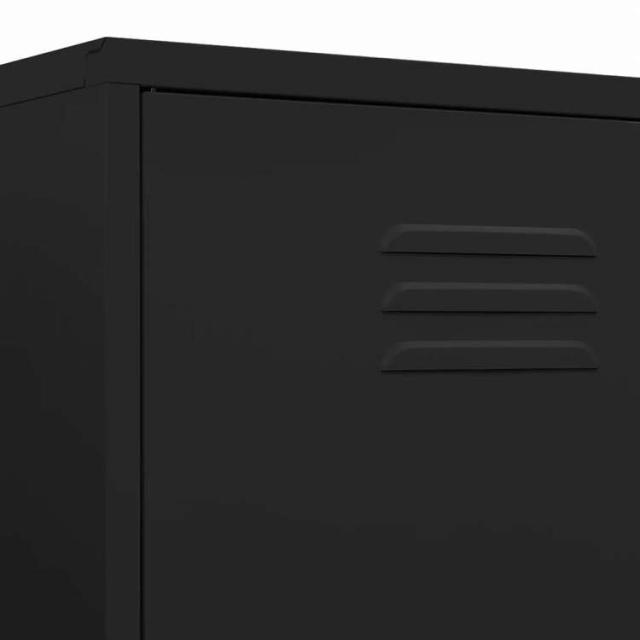 vidaXL 洋服ダンス ブラック 90x50x180 cm スチール家具 キャビネット&amp;収納 戸棚・ワードローブ(代引不可)【送料無料】_7