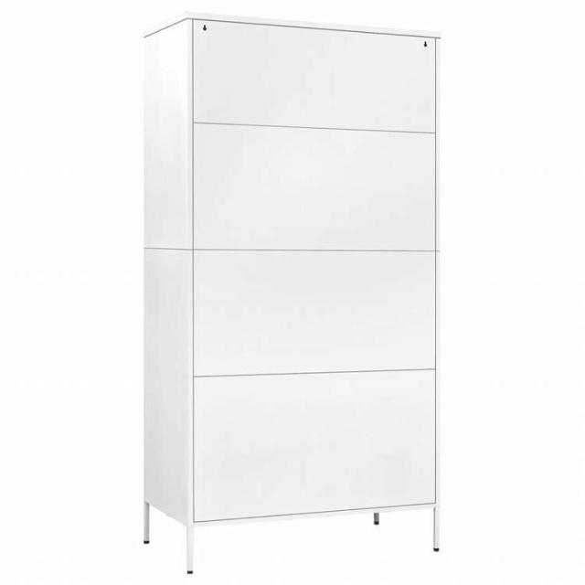 vidaXL 洋服ダンス ホワイト 90x50x180 cm スチール家具 キャビネット&amp;収納 戸棚・ワードローブ(代引不可)【送料無料】_4