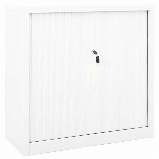 vidaXL スライドドアキャビネット ホワイト 90x40x90cm スチール家具 キャビネット&amp;収納 収納キャビネット・ロッカー(代引不可)【送料無料】