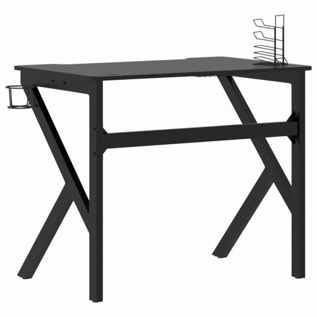 vidaXL ゲーミングデスク K字型脚 ブラック 90x60x75 cm家具 オフィス家具 デスク(代引不可)【送料無料】_4