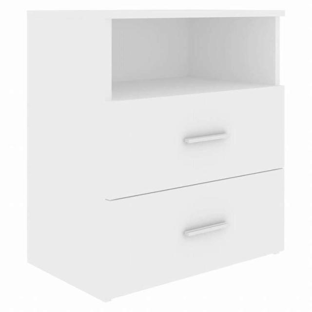 vidaXL ベッドキャビネット 2点 ホワイト 50x32x60 cm家具 テーブル ベッドサイドテーブル(代引不可)【送料無料】_4