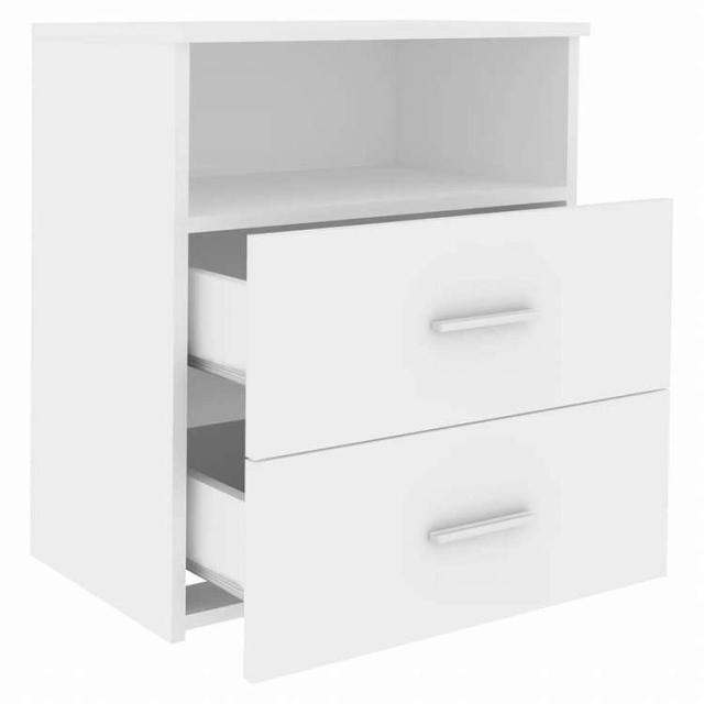 vidaXL ベッドキャビネット 2点 ホワイト 50x32x60 cm家具 テーブル ベッドサイドテーブル(代引不可)【送料無料】_5