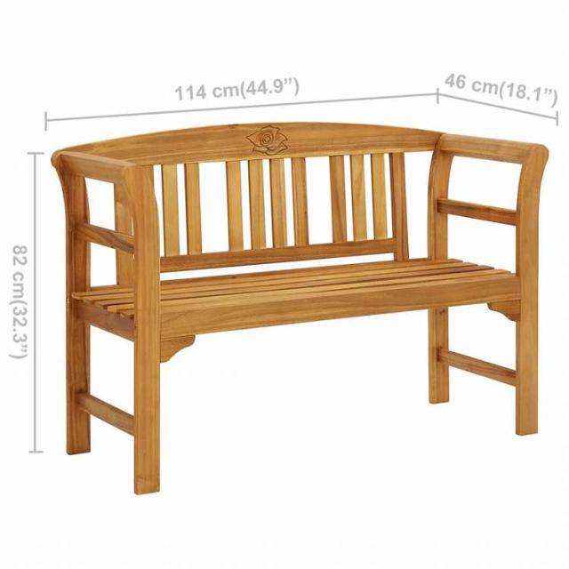 vidaXL ガーデンベンチ 114cm アカシア無垢材家具 アウトドア家具 屋外椅子 アウトドアベンチ(代引不可)【送料無料】_5